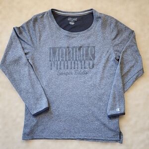 Champion Marines Medium "Semper Fidelis" Long Sleeve Athletic Shirt